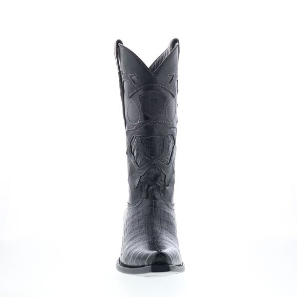 King Exotic Mens Caiman Belly Snip Toe Boots Black Boots (NWT) - Picture 3 of 7
